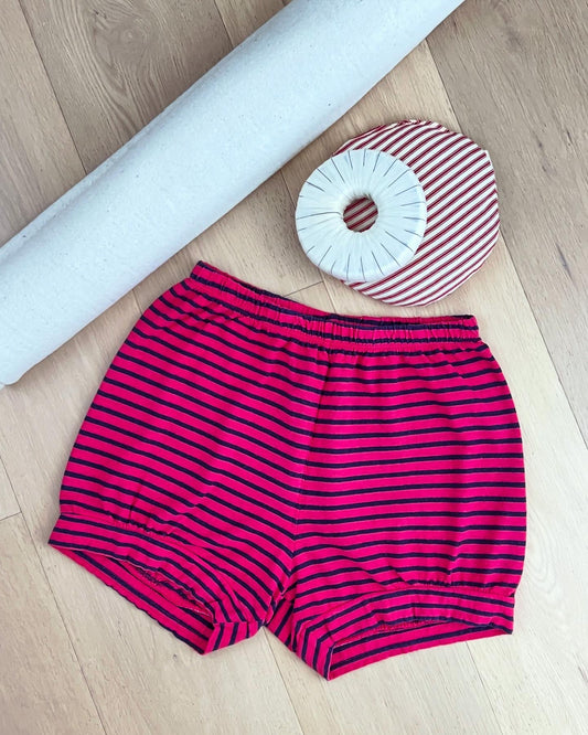 Classic Yoga Shorts - Watermelon Stripe (Hemp & Organic Cotton)