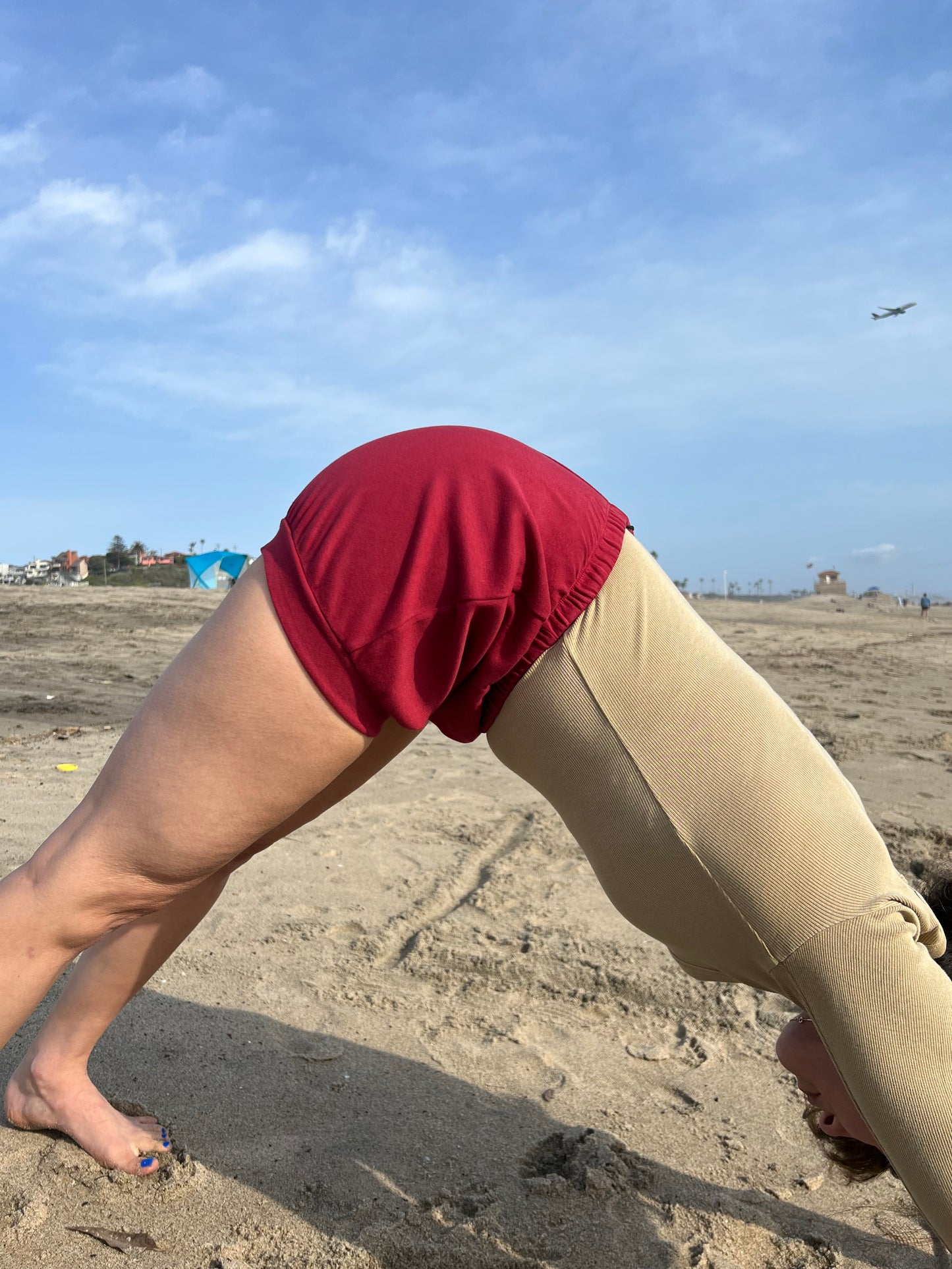 Classic Cotton Yoga Short - Claret