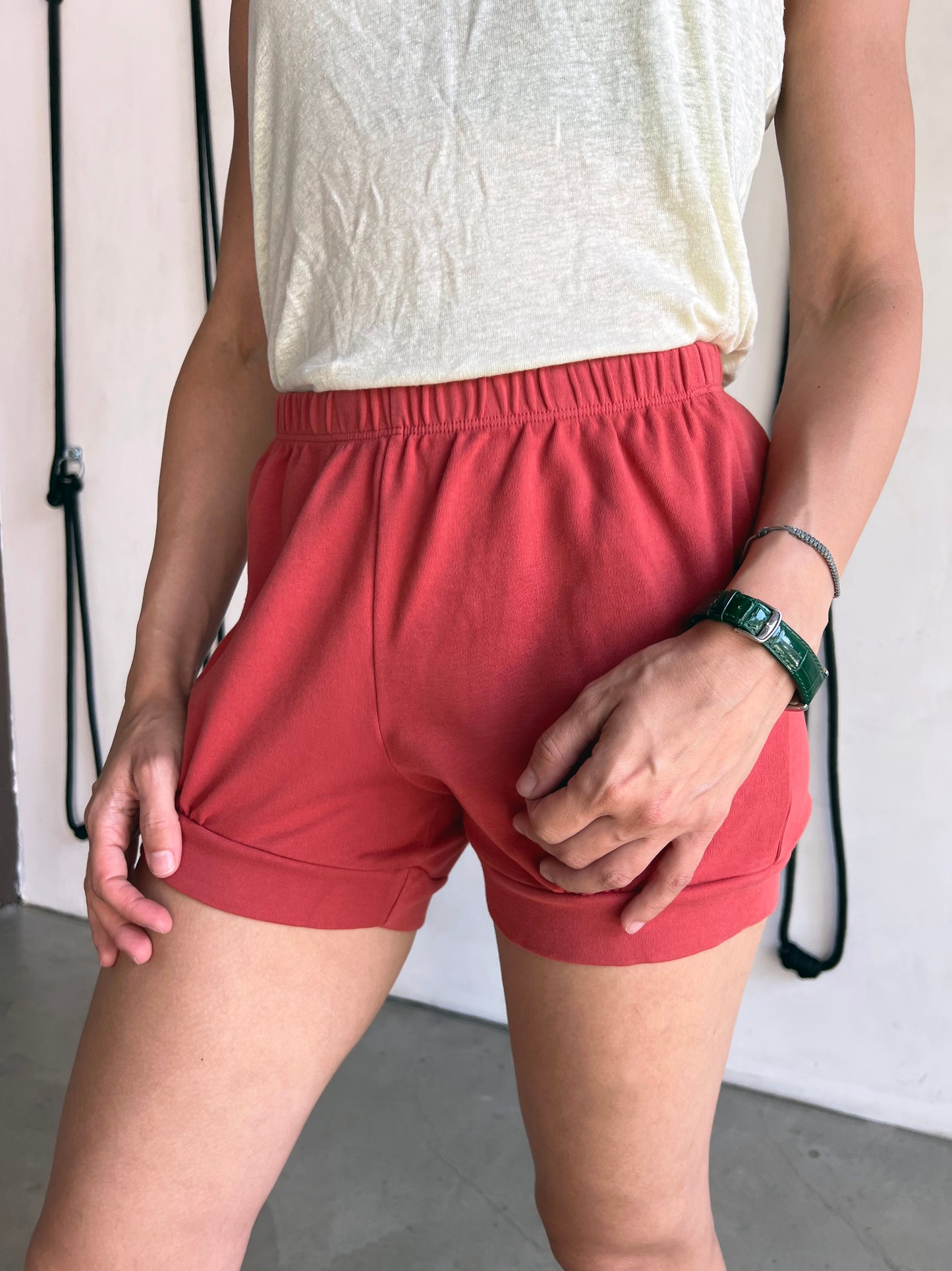Classic Cotton Yoga Short - Terracotta