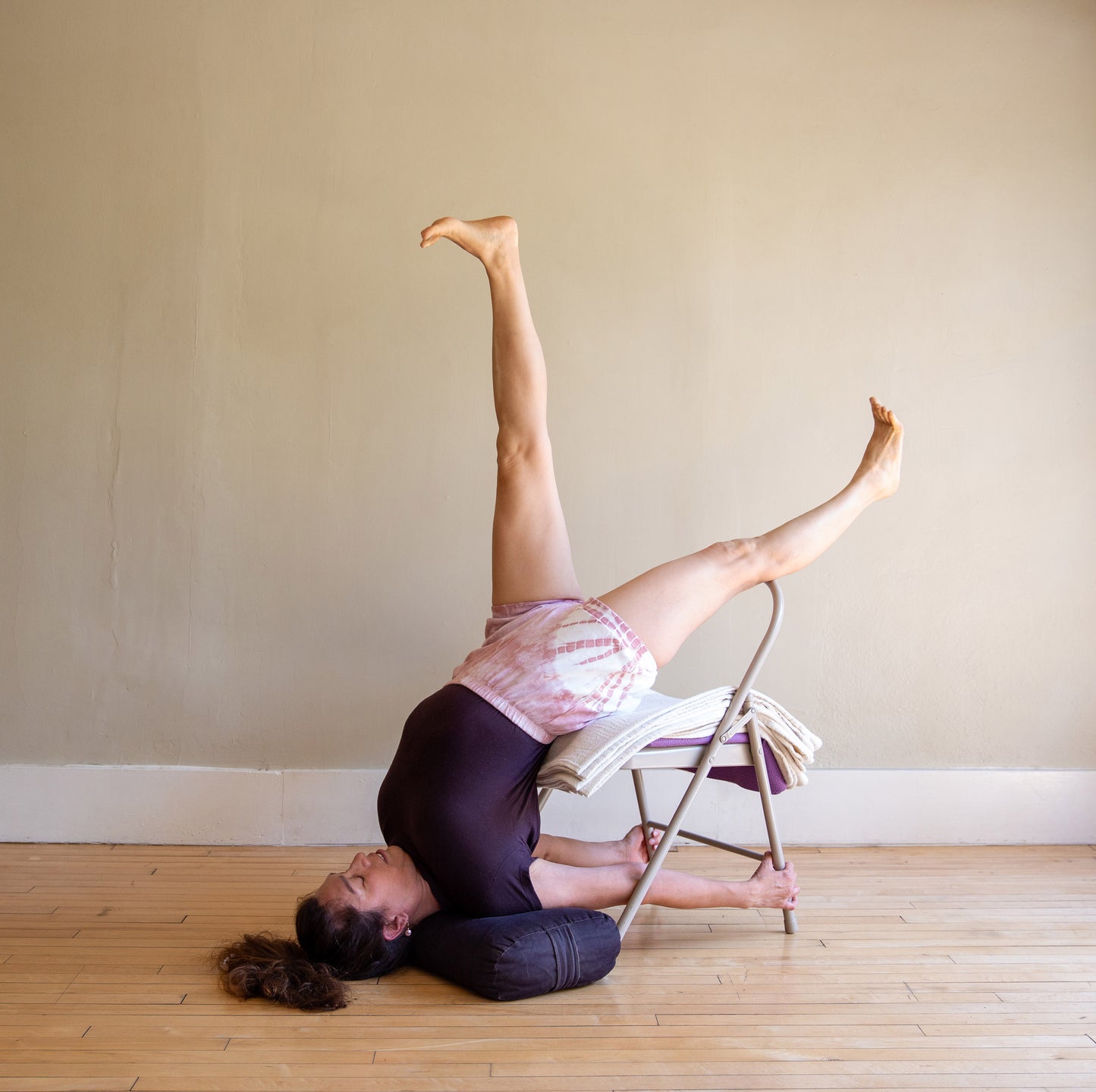 Tie Dye Cotton Yoga Short - Blush Spiral