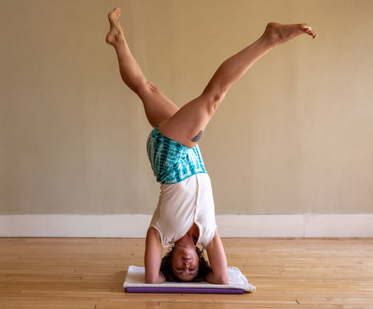 Tie Dye Cotton Yoga Short - Teal Bamboo Stripes